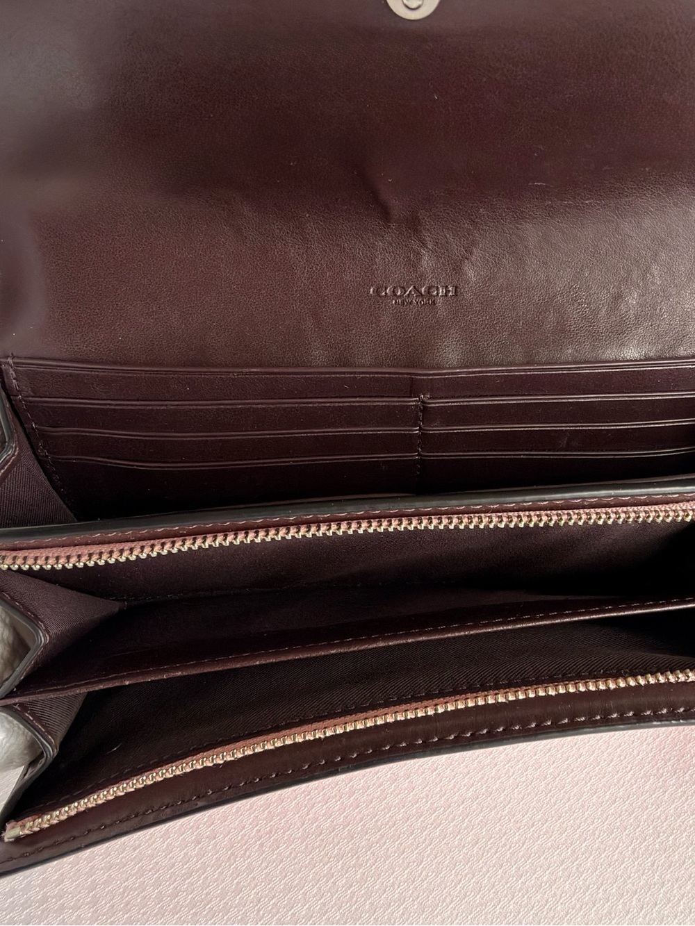Coach Pink Floral Continental Wallet with Silver Logo - Picture 10 of 12